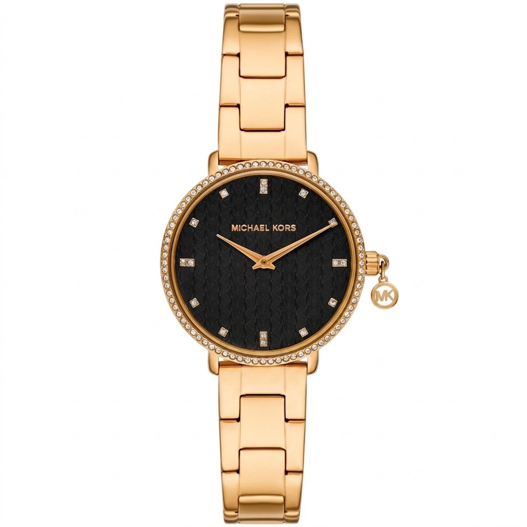 MICHAEL KORS Pyper Black Dial 32mm Gold Stainless Steel Bracelet MK7616 - 
