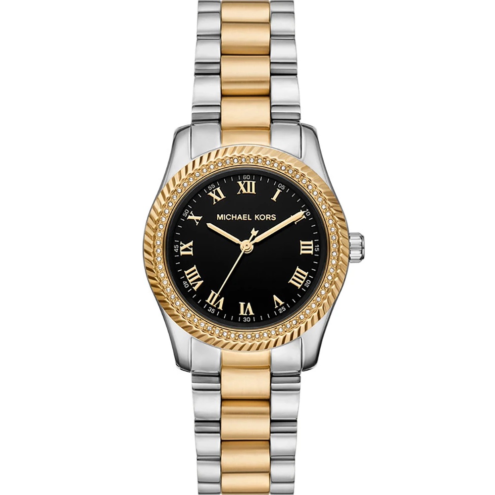 MICHAEL KORS Lexington Black Dial 33mm Two Tone Gold Stainless Steel Bracelet MK7625 - 