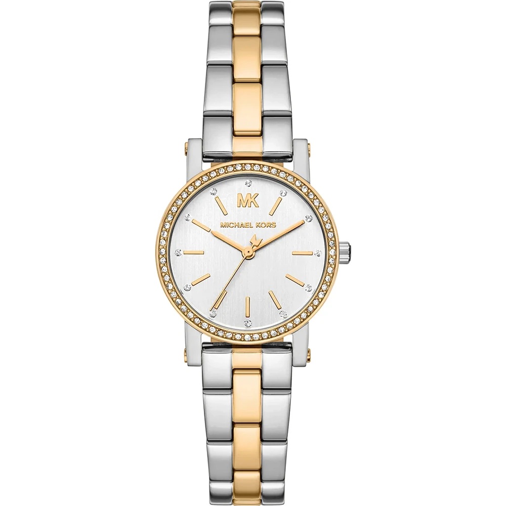 MICHAEL KORS Corey Silver Dial 28mm Two Tone Gold Stainless Steel Bracelet MK7668 - 