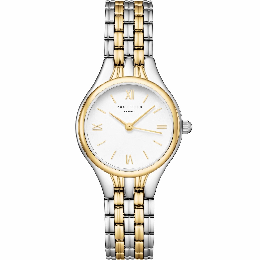 ROSEFIELD Muse White Dial 23.5mm Two-Tone Gold Stainless Steel Bracelet MUWDSD-MU03 - 