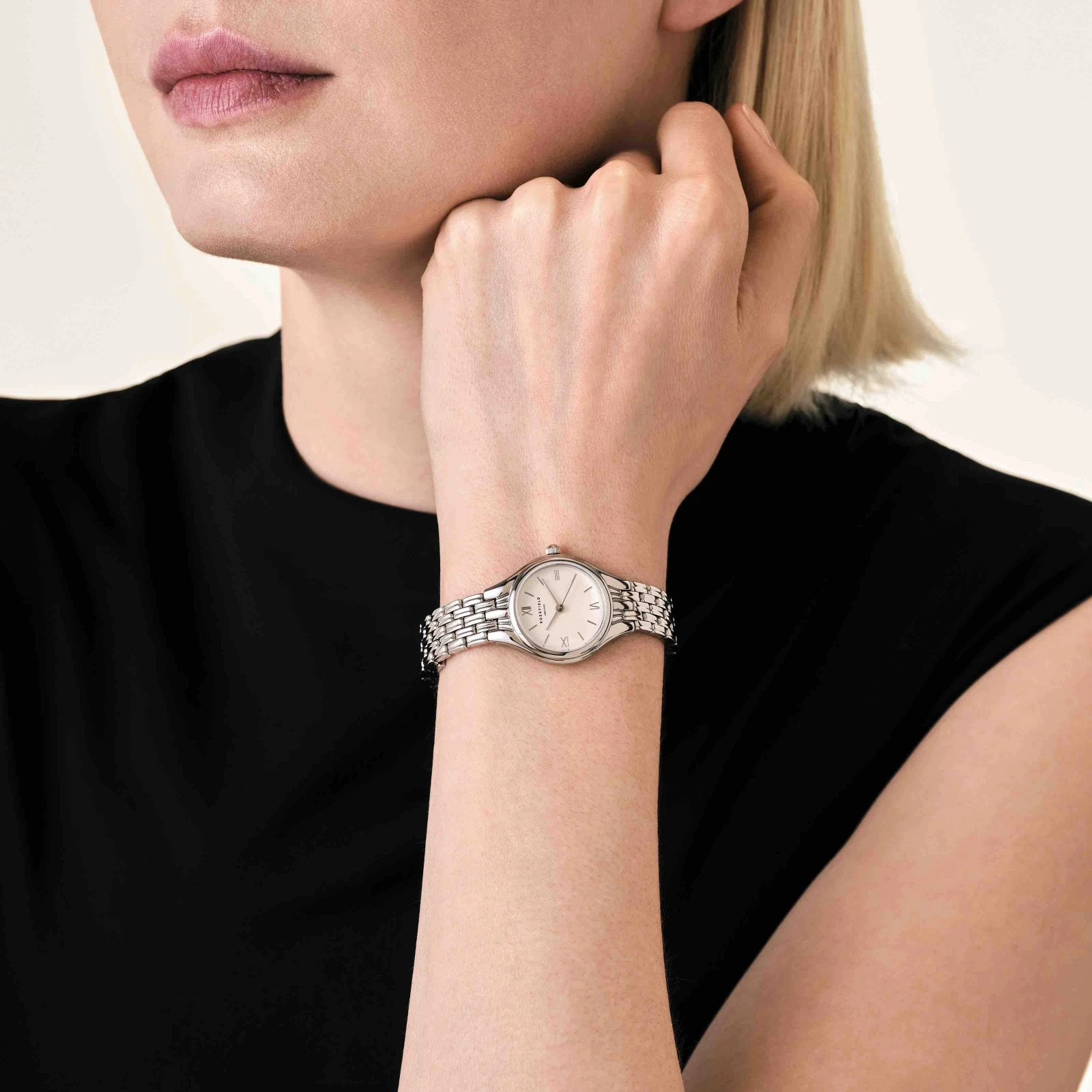 ROSEFIELD Muse White Dial 23.5mm Silver Stainless Steel Bracelet MUWSSS-MU02 - 