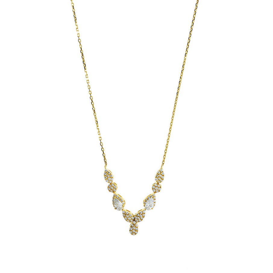 ΚΟΛΙΕ SENZIO Collection Κίτρινο Χρυσό K9 με Πέτρες Ζιργκόν 3MAN.205N - 