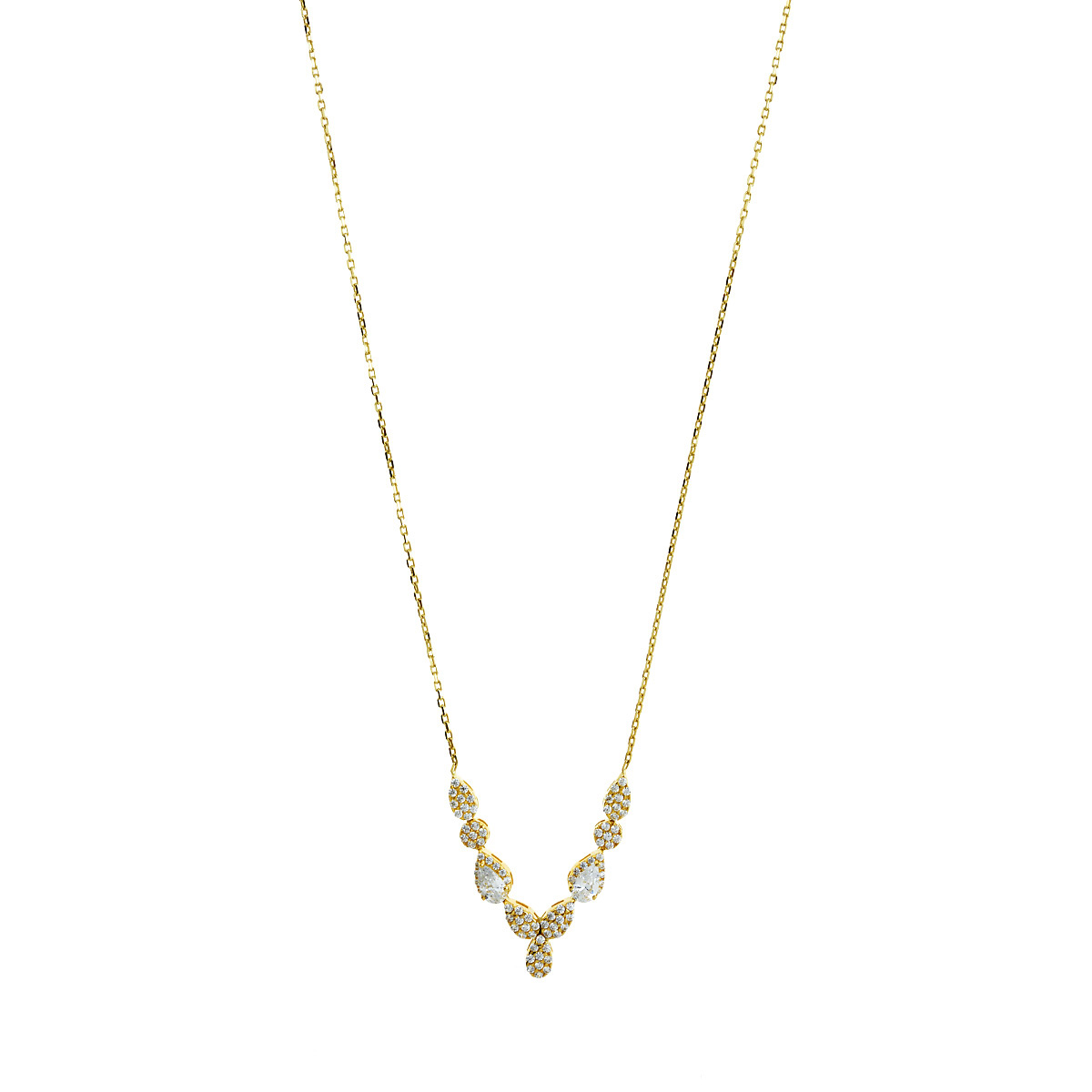 ΚΟΛΙΕ SENZIO Collection Κίτρινο Χρυσό K9 με Πέτρες Ζιργκόν 3MAN.205N - 