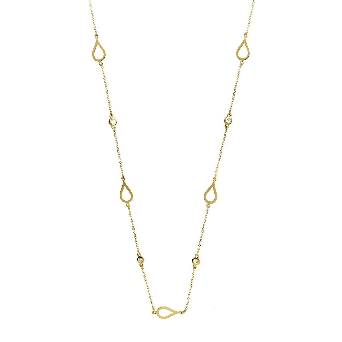 ΚΟΛΙΕ SENZIO Collection Κ9 Κίτρινο Χρυσό με Πέτρες Ζιργκόν 3MAN.207N - 