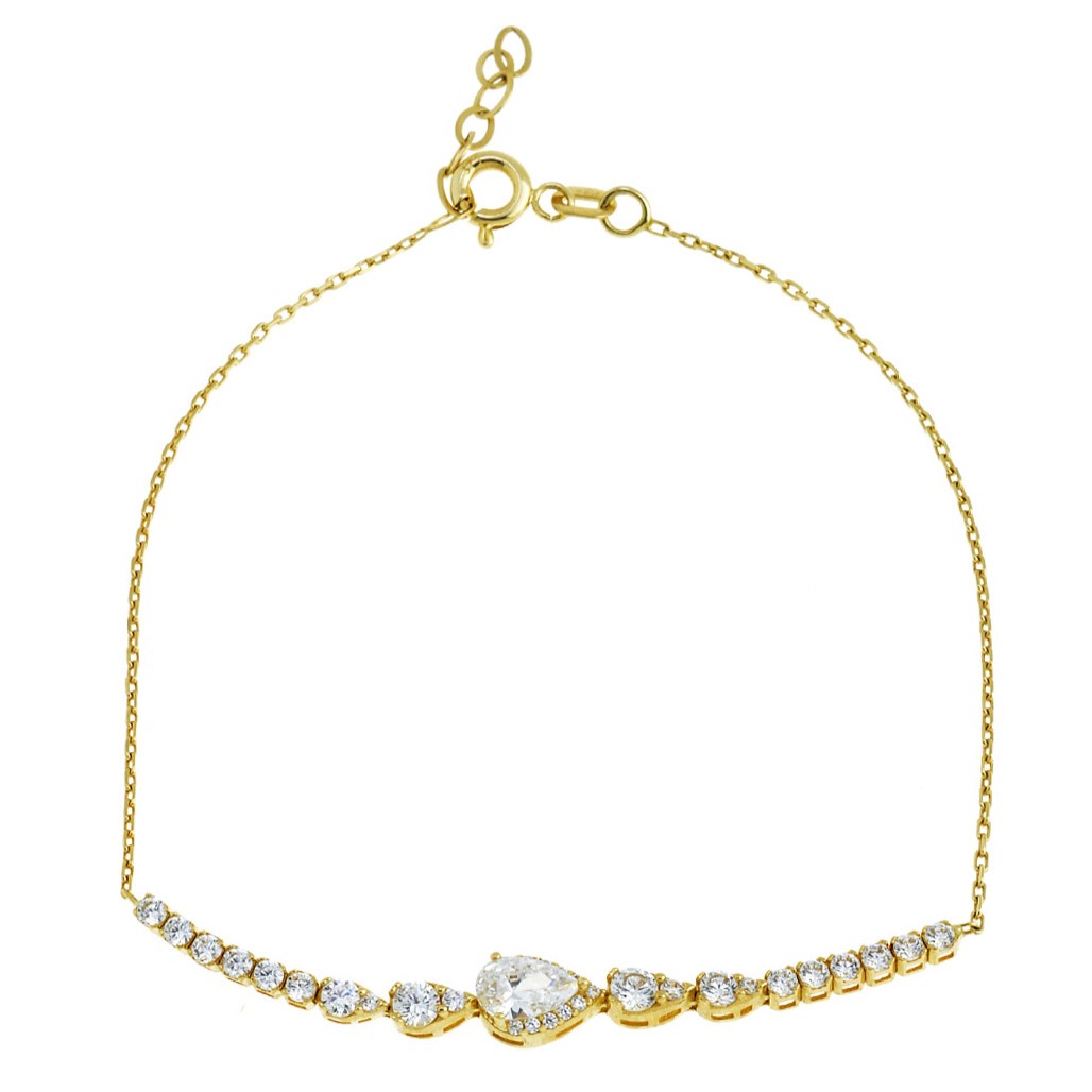 BRACELET SENZIO Collection K9 Yellow Gold with Zircon Stones 3MAN.201BR - 