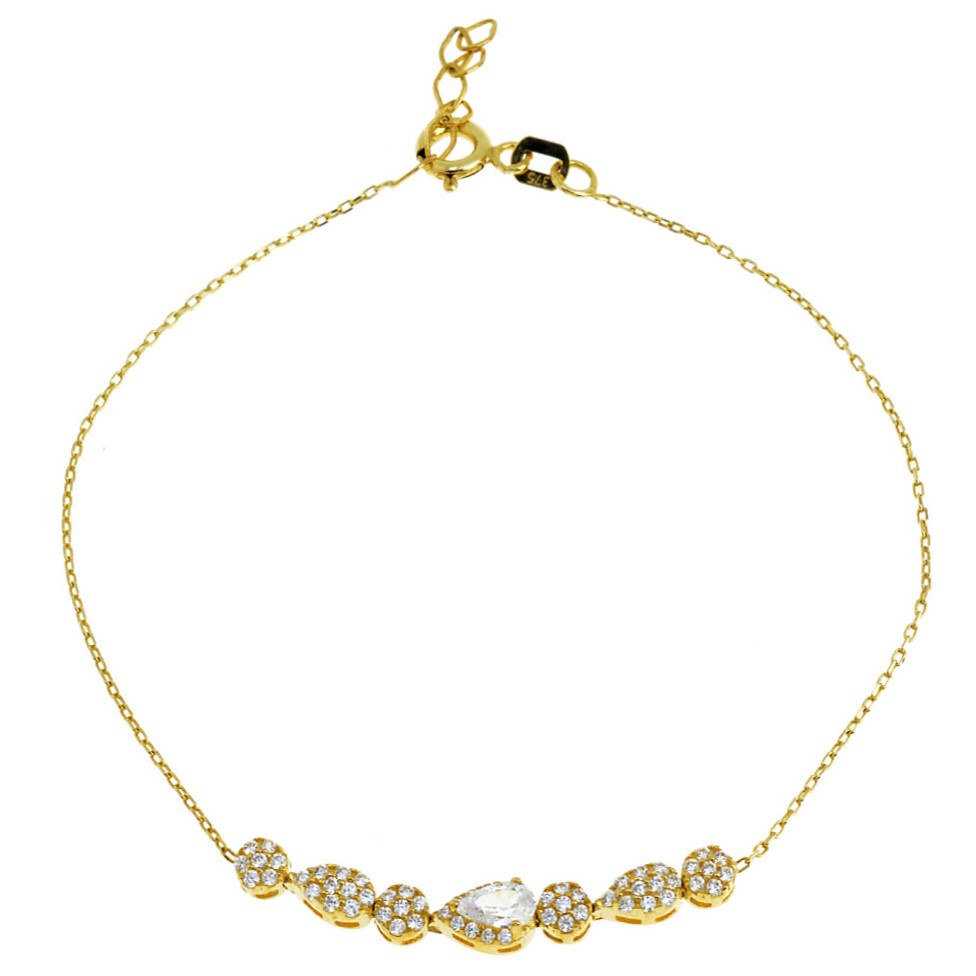 ΒΡΑΧΙΟΛΙ SENZIO Collection K9 Κίτρινο Χρυσό με Πέτρες Ζιργκόν 3MAN.205BR - 