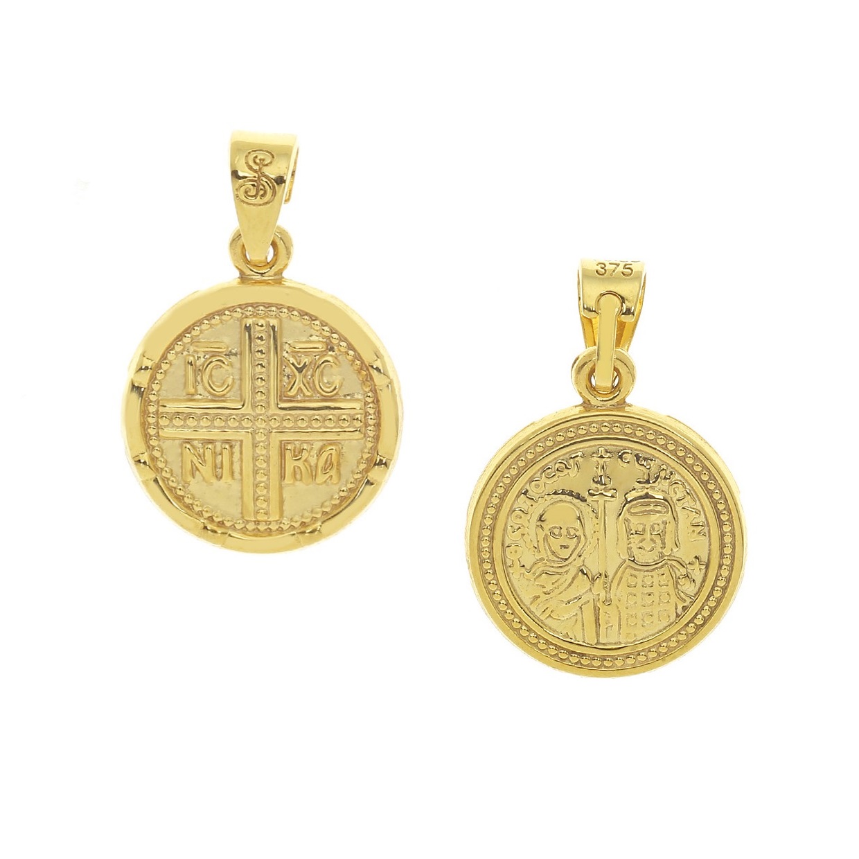 ΚΩΝΣΤΑΝΤΙΝΑΤΟ Διπλής Όψης από Κ9 Κίτρινο Χρυσό 3MAN.249PE - 