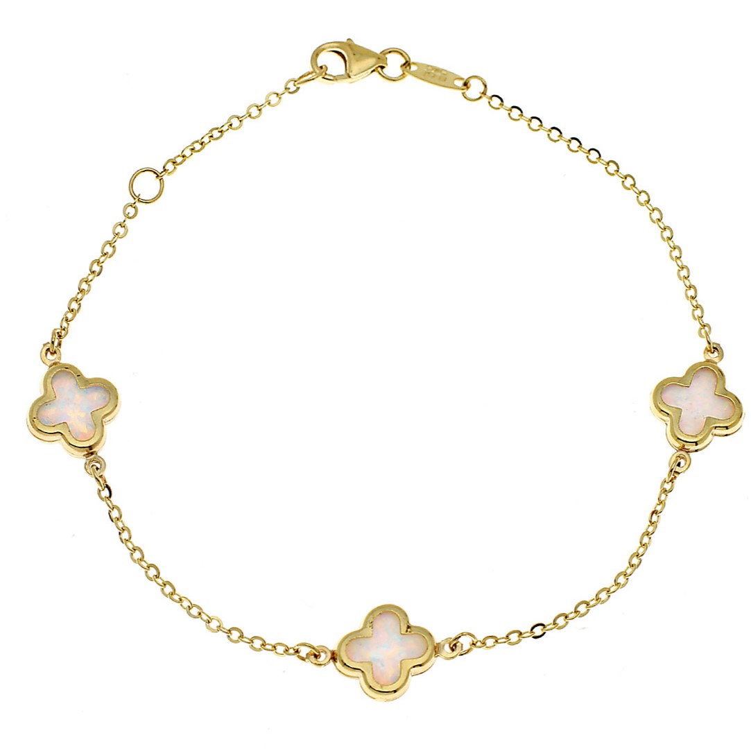 BRACELET Women's SENZIO Collection K9 Yellow Gold with Opal 3MAN.252B - 