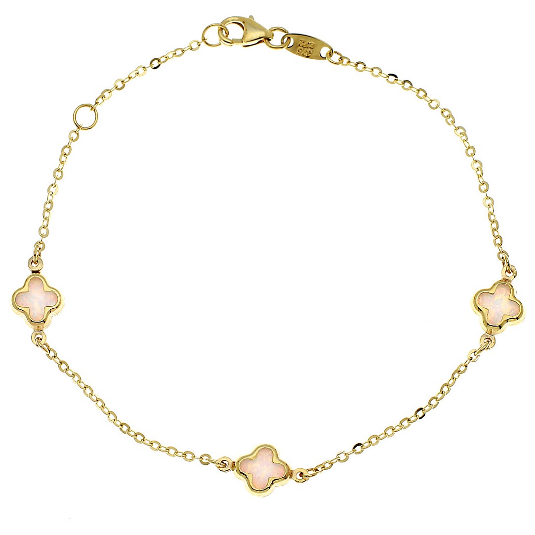 ΒΡΑΧΙΟΛΙ SENZIO Collection Κ9 Κίτρινο Χρυσό με Οπάλιο 3MAN.255B