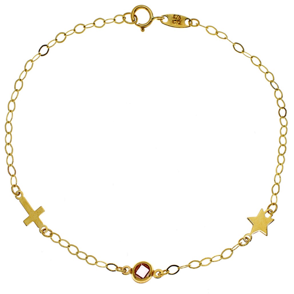 ΒΡΑΧΙΟΛΙ SENZIO Collection K9 Κίτρινο Χρυσό με Πέτρες Ζιργκόν 3MAN.256B - 