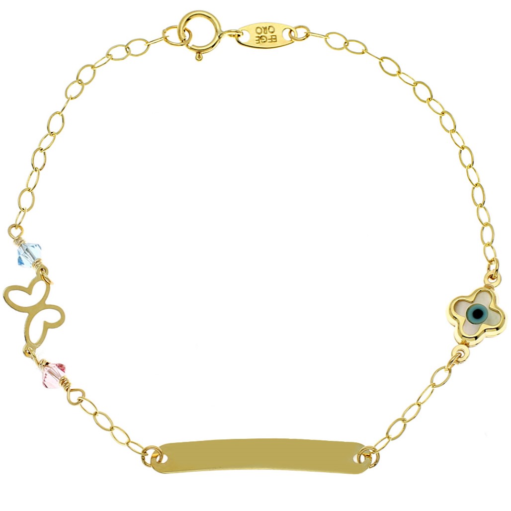 ΤΑΥΤΟΤΗΤΑ Βραχιόλι K9 σε Κίτρινο Χρυσό με Πέτρες Ζιργκόν 3MAN.264TT - 