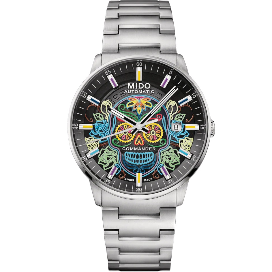 MIDO Commander Gradient Catrines Black Dial 40mm Silver Stainless Steel Bracelet M021.407.11.411.04 - 