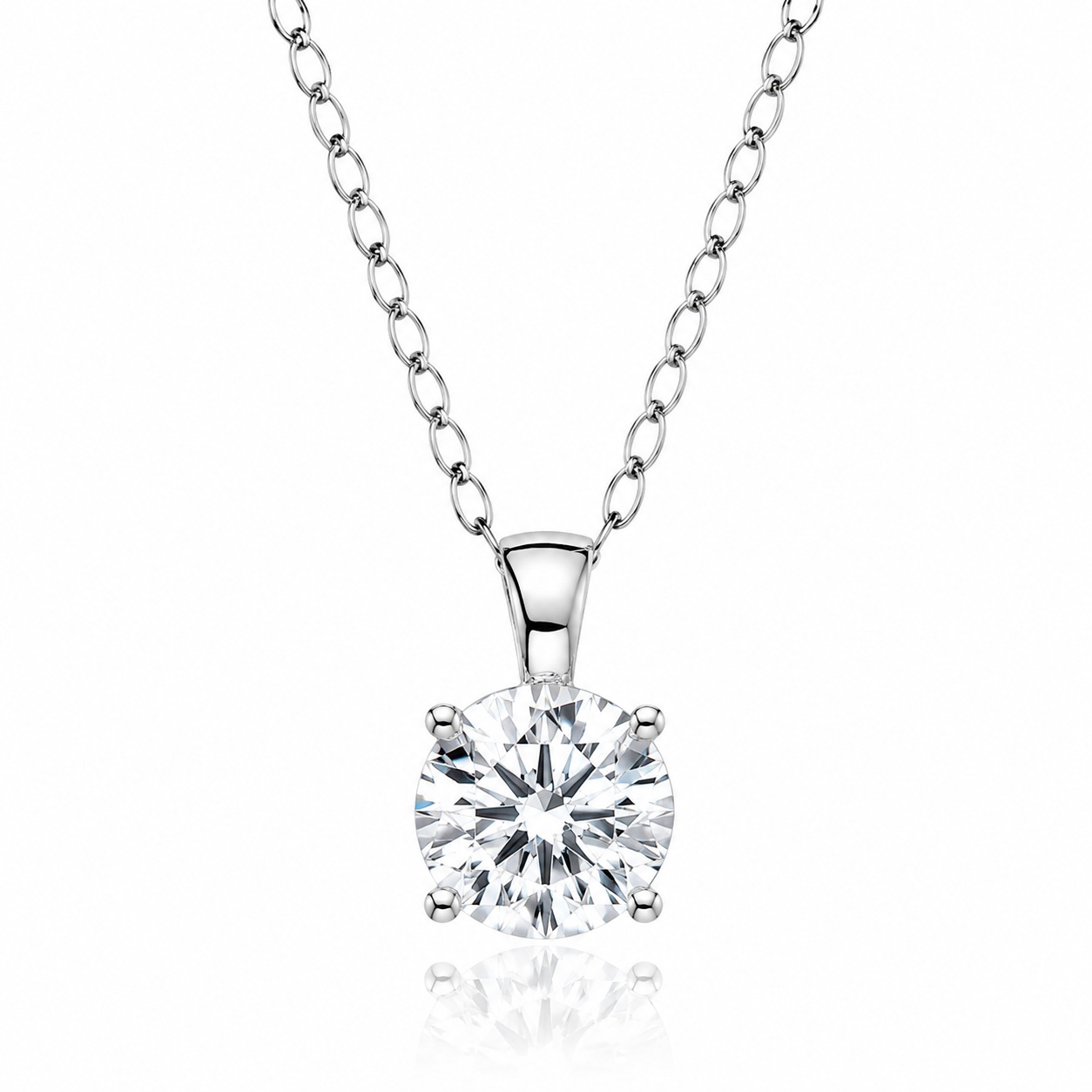 JOOLS Solitaire NECKLACE from 925° Silver with Moissanite Diamond N.NYN-009 - 