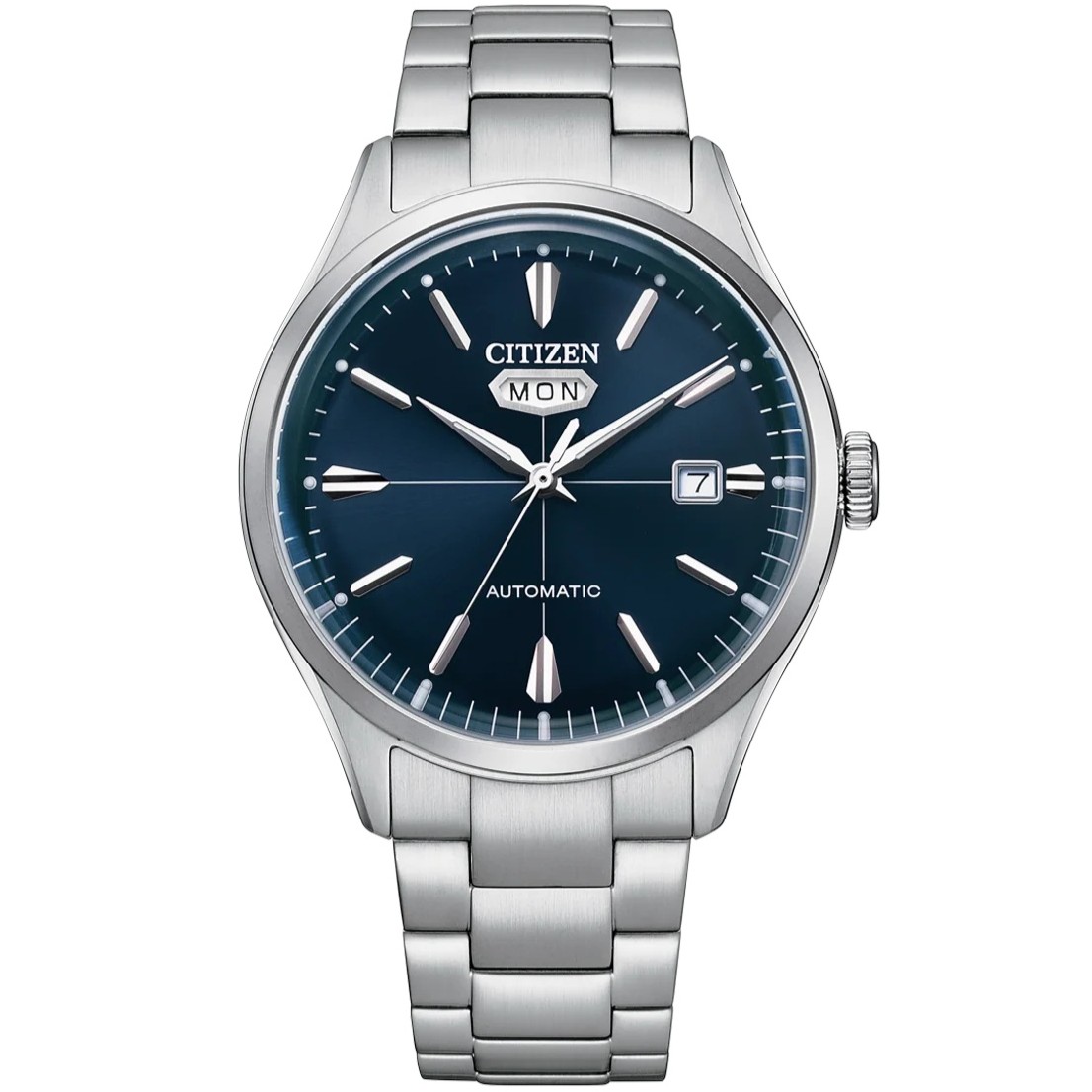 CITIZEN Crystal Seven Automatic Blue Dial 40.2mm Silver Stainless Steel Bracelet NH8391-51LC - 