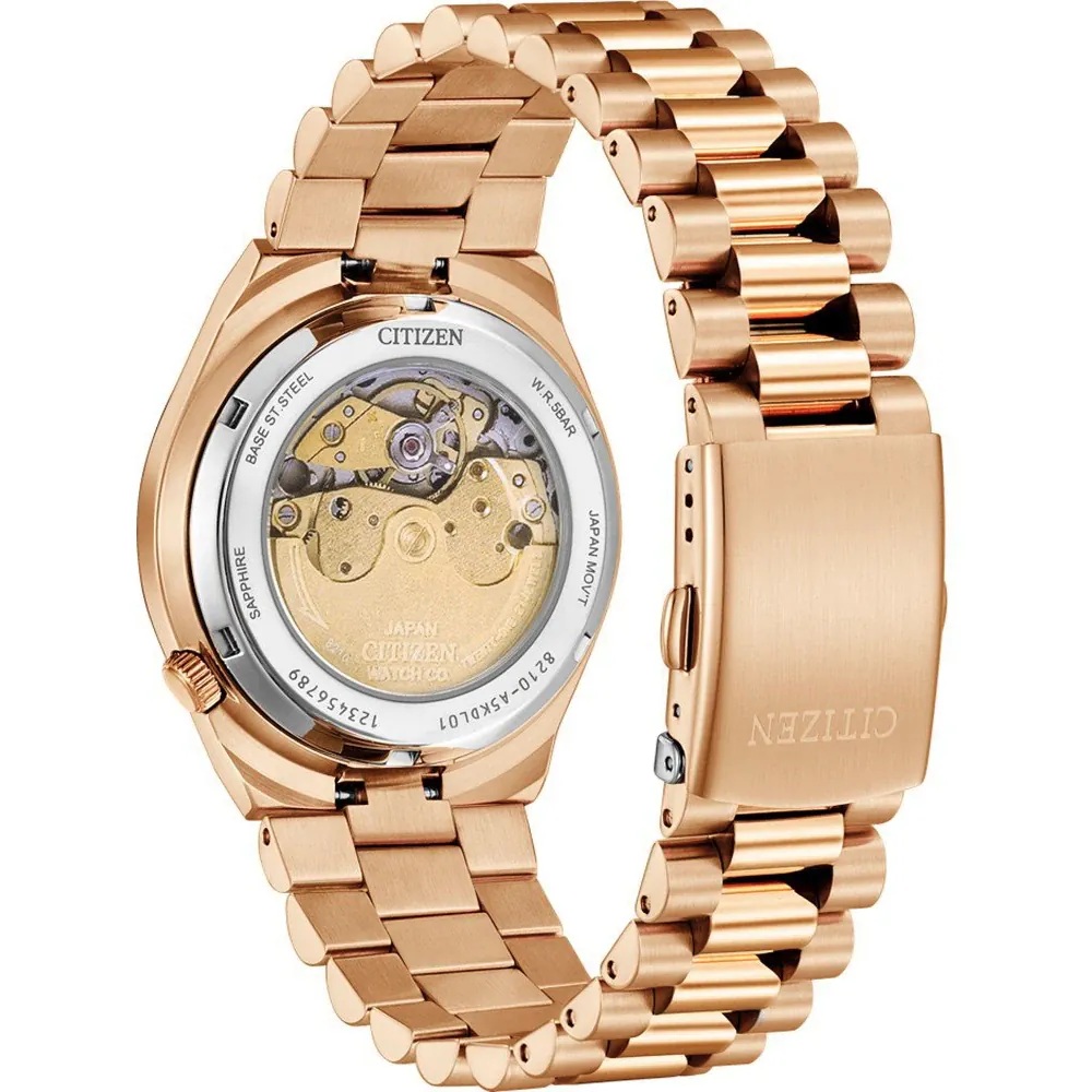 CITIZEN Tsuyosa Collection Automatic Red Dial 40mm Gold Stainless Steel Bracelet NJ0153-82X - 4
