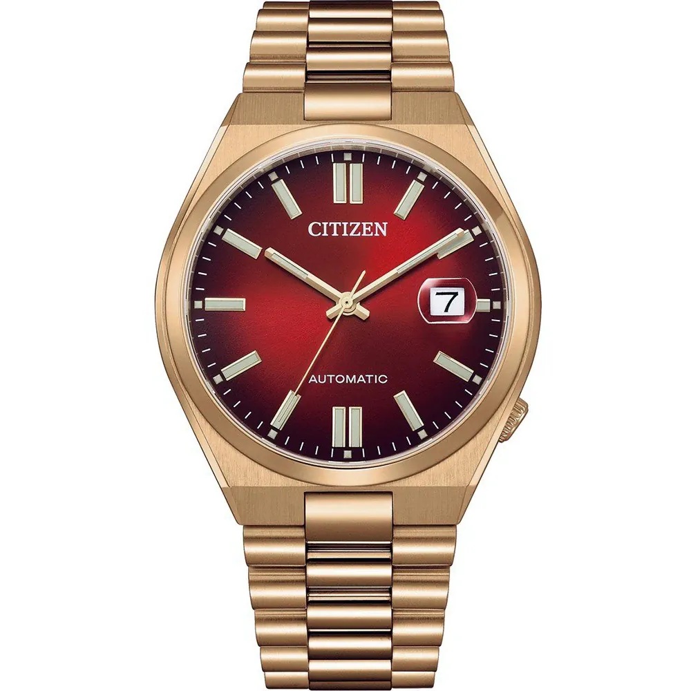 CITIZEN Tsuyosa Collection Automatic Red Dial 40mm Gold Stainless Steel Bracelet NJ0153-82X - 