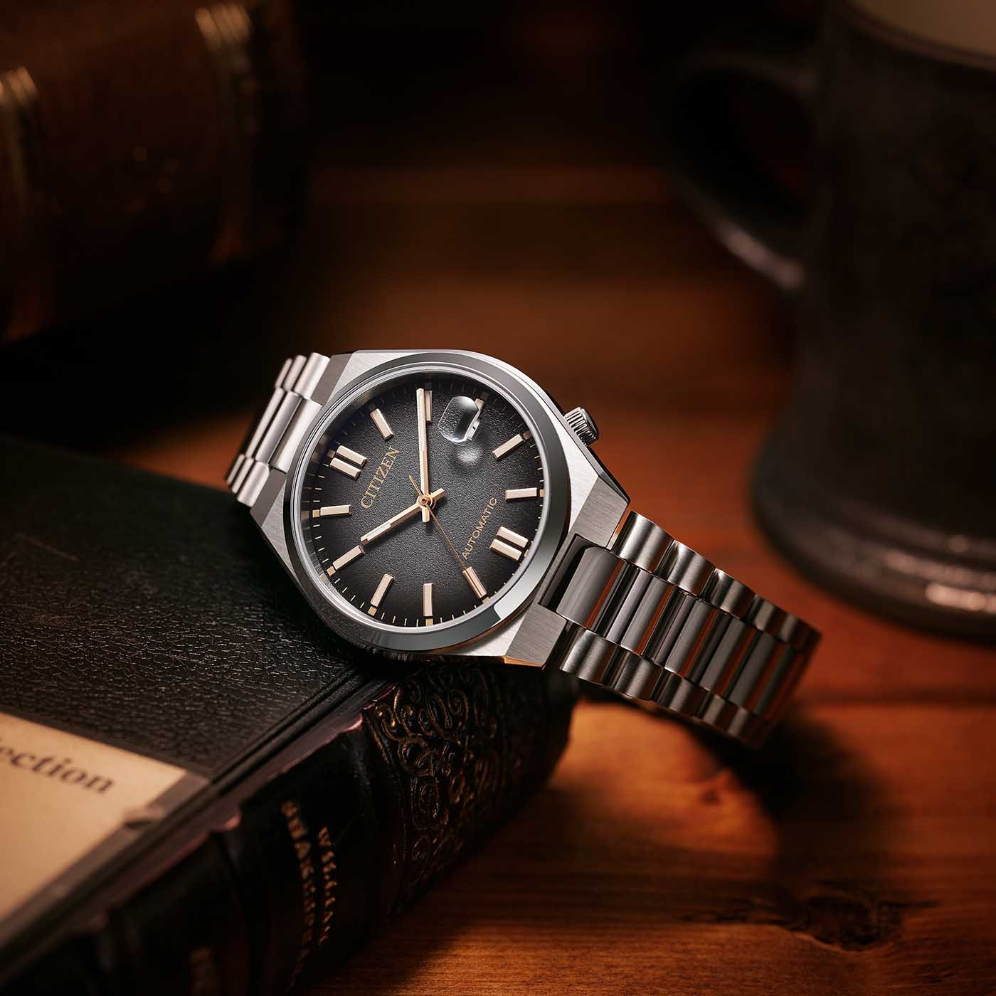CITIZEN Tsuyosa 37 „Time Slip“ Limited Edition Grey Dial 37mm Silver Stainless Steel Bracelet NK0020-55E - 3