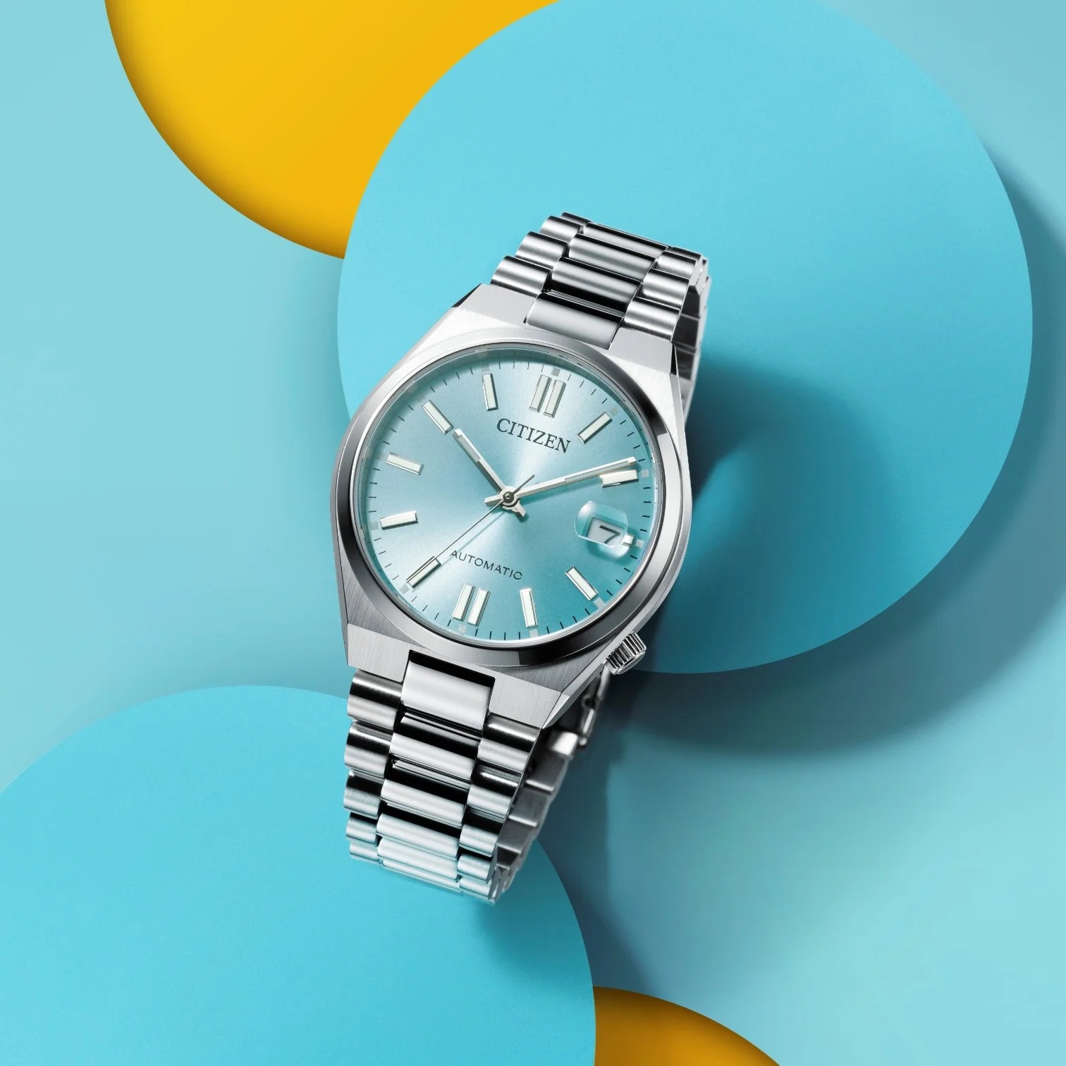 CITIZEN Tsuyosa 37 Collection Automatic Light Blue Dial 37mm Silver Stainless Steel Bracelet NJ0200-50L - 5