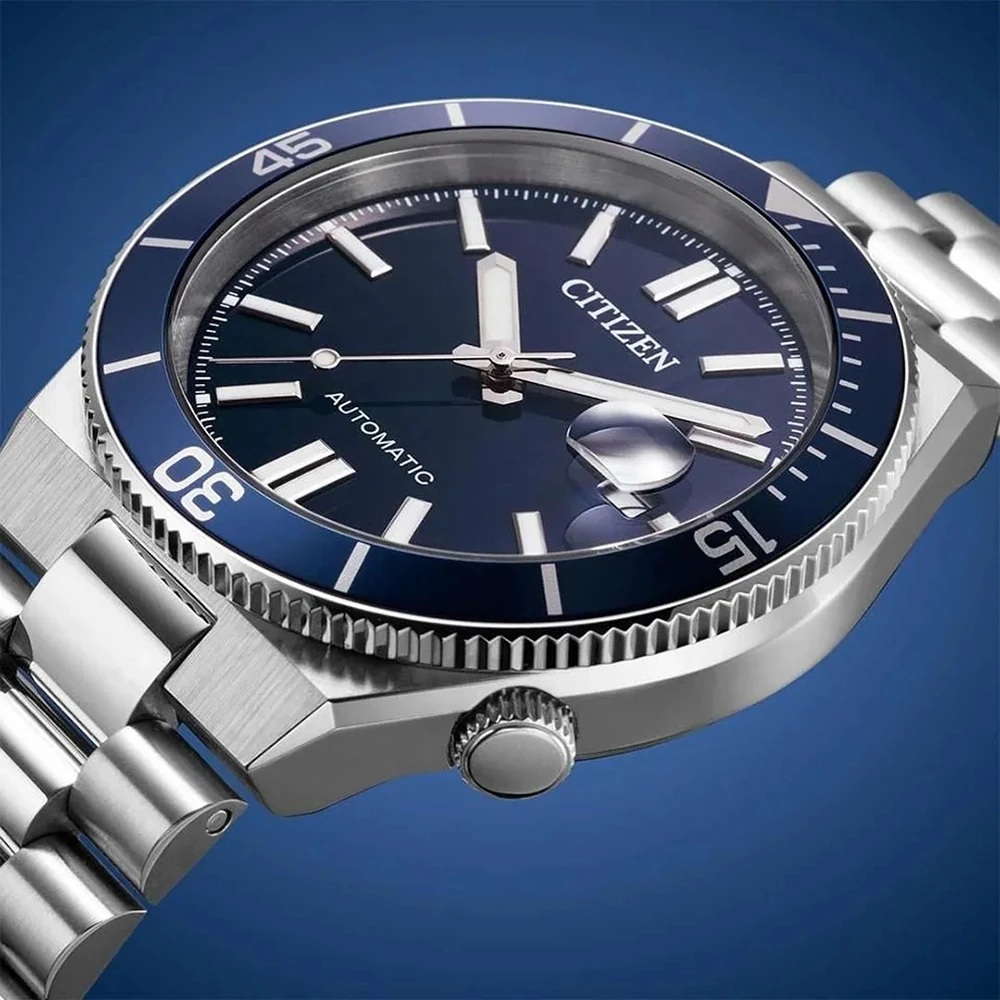 CITIZEN Tsuyosa Shore Collection Automatic Blue Dial 40mm Silver Stainless Steel Bracelet NJ0230-59L - 5