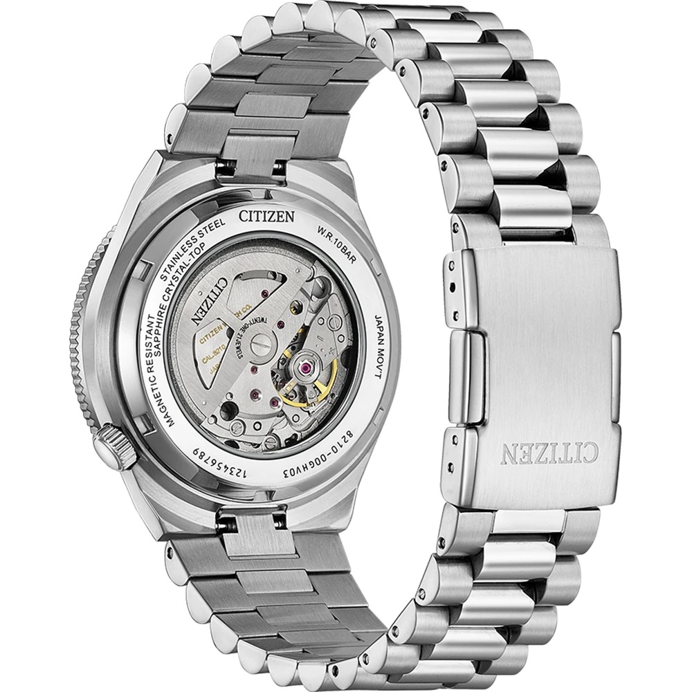 CITIZEN Tsuyosa Shore Collection Automatic Petrol Dial 40mm Silver Stainless Steel Bracelet NJ0231-56L - 4