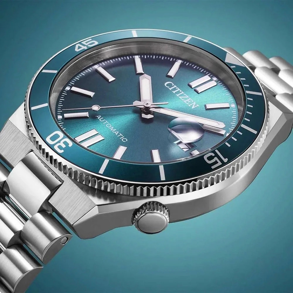 CITIZEN Tsuyosa Shore Collection Automatic Petrol Dial 40mm Silver Stainless Steel Bracelet NJ0231-56L - 5