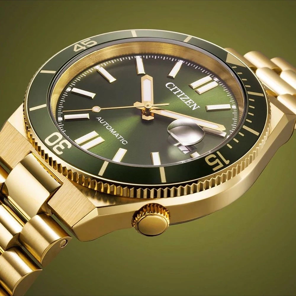 CITIZEN Tsuyosa Shore Collection Automatic Green Dial 40mm Gold Stainless Steel Bracelet NJ0232-53X - 5