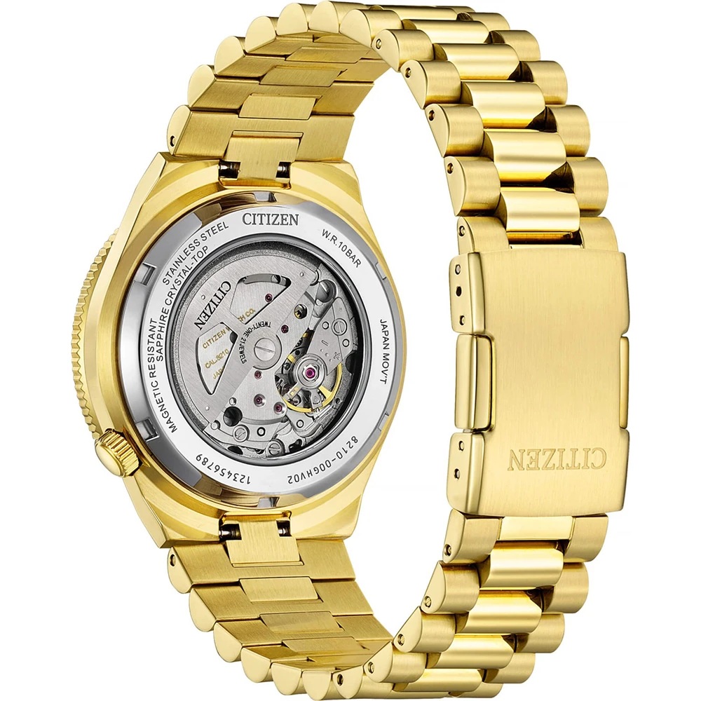 CITIZEN Tsuyosa Shore Collection Automatic Green Dial 40mm Gold Stainless Steel Bracelet NJ0232-53X - 4