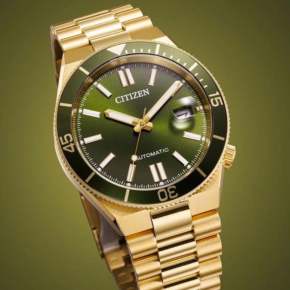 CITIZEN Tsuyosa Shore Collection Automatic Green Dial 40mm Gold Stainless Steel Bracelet NJ0232-53X - 6