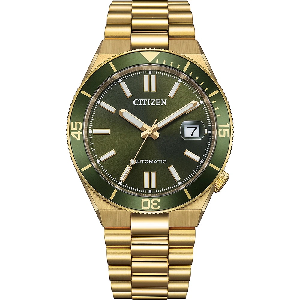 CITIZEN Tsuyosa Shore Collection Automatic Green Dial 40mm Gold Stainless Steel Bracelet NJ0232-53X - 