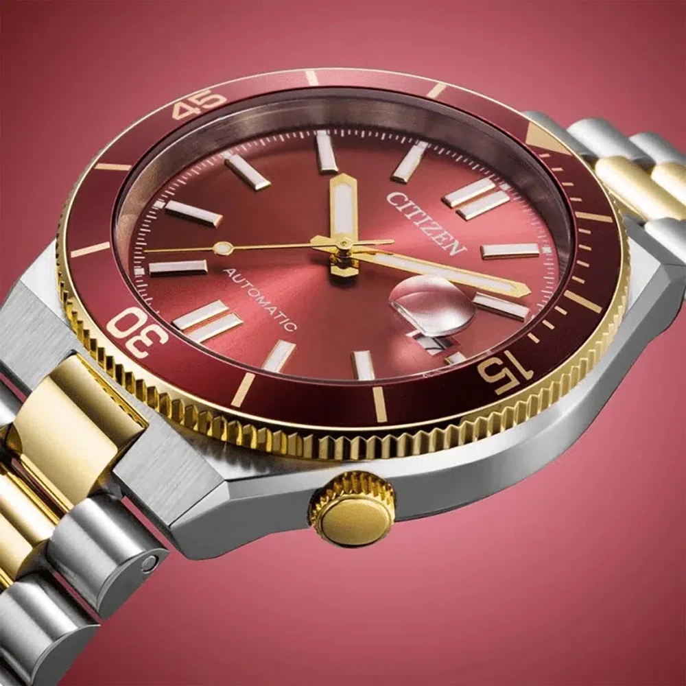 CITIZEN Tsuyosa Shore Collection Automatic Red Dial 40mm Two-Tone Gold Stainless Steel Bracelet NJ0234-58X - 5