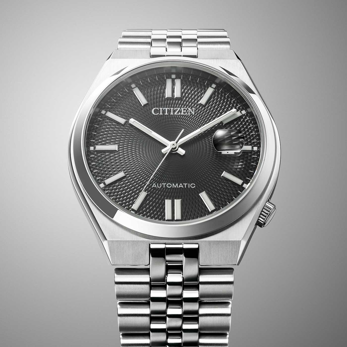 CITIZEN Tsuyosa 60 Automatic Black Dial 40mm Silver Stainless Steel Bracelet NK0020-55E - 4