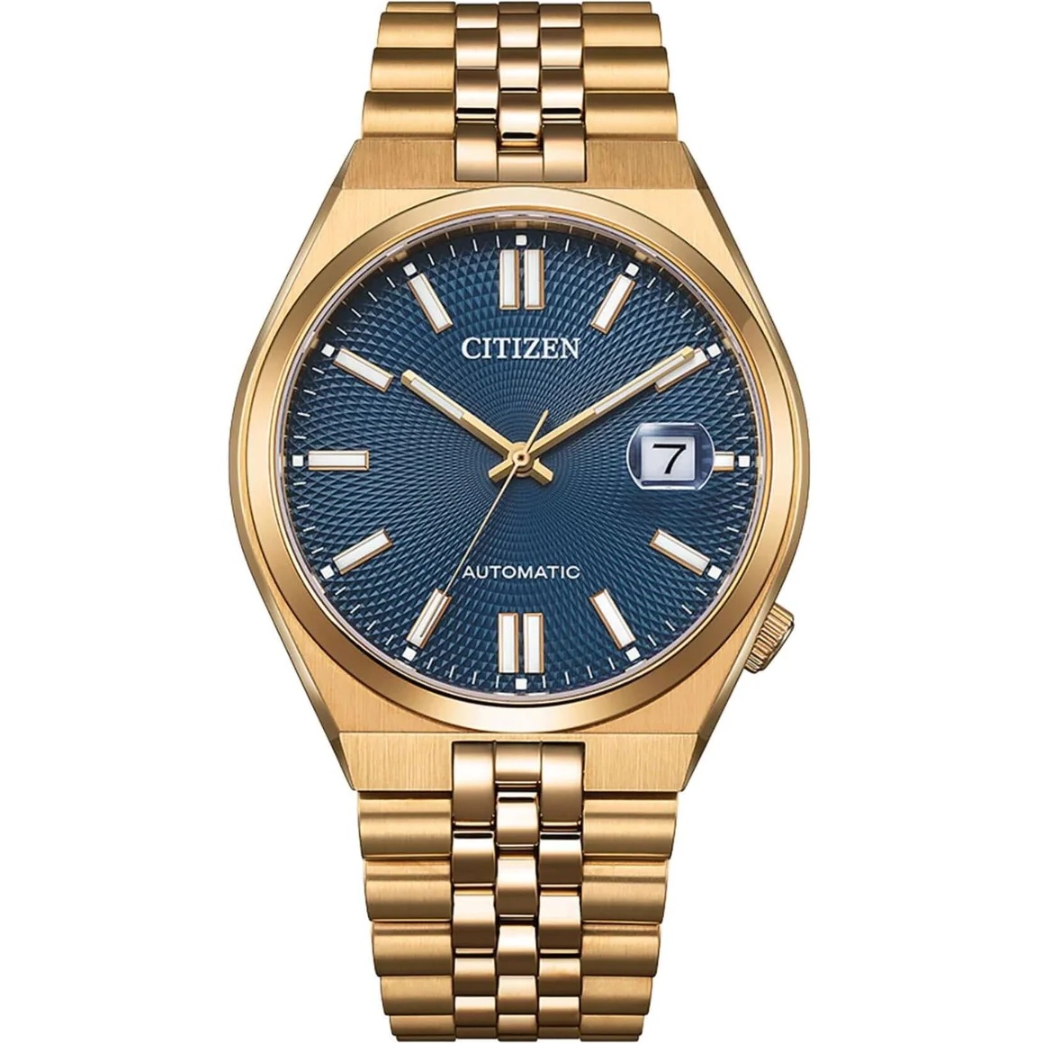 CITIZEN Tsuyosa 60 Automatic Blue Dial 40mm Gold Stainless Steel Bracelet NK0023-57L - 