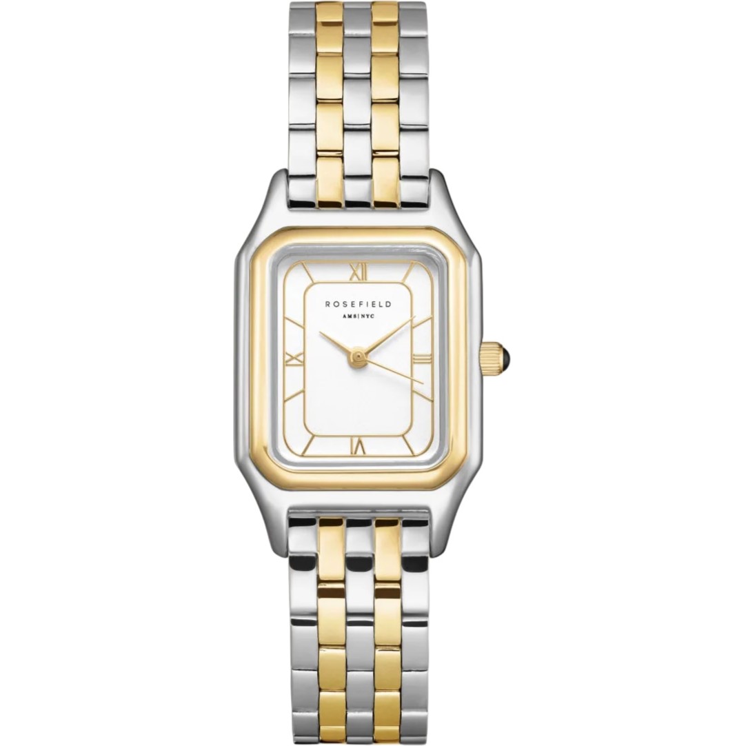 ROSEFIELD Ivy White Matte Dial 21x 26mm Two Tone Silver & Gold Stainless Steel Bracelet OCWDSD-OC03 - 