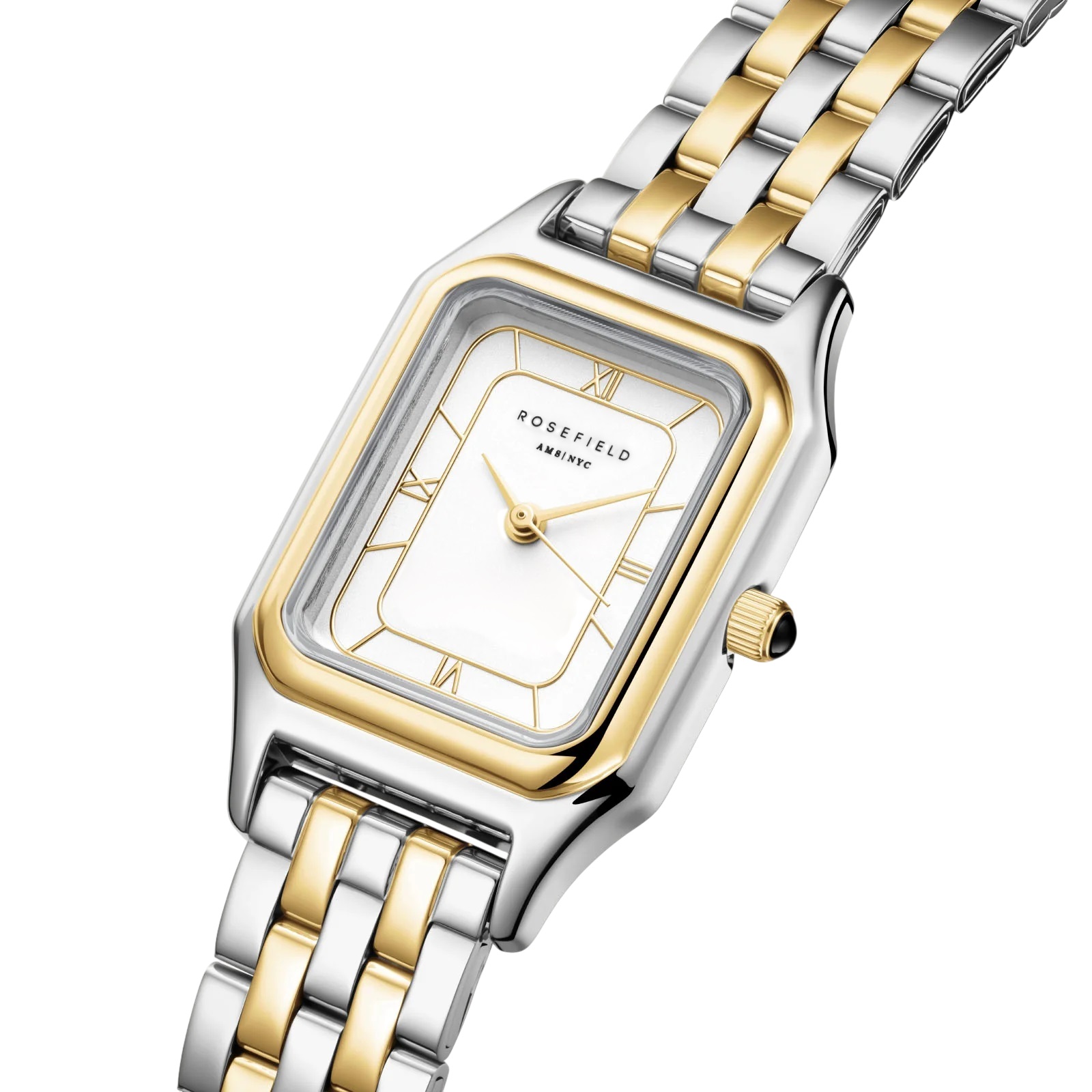 ROSEFIELD Ivy White Matte Dial 21x 26mm Two Tone Silver & Gold Stainless Steel Bracelet OCWDSD-OC03 - 4