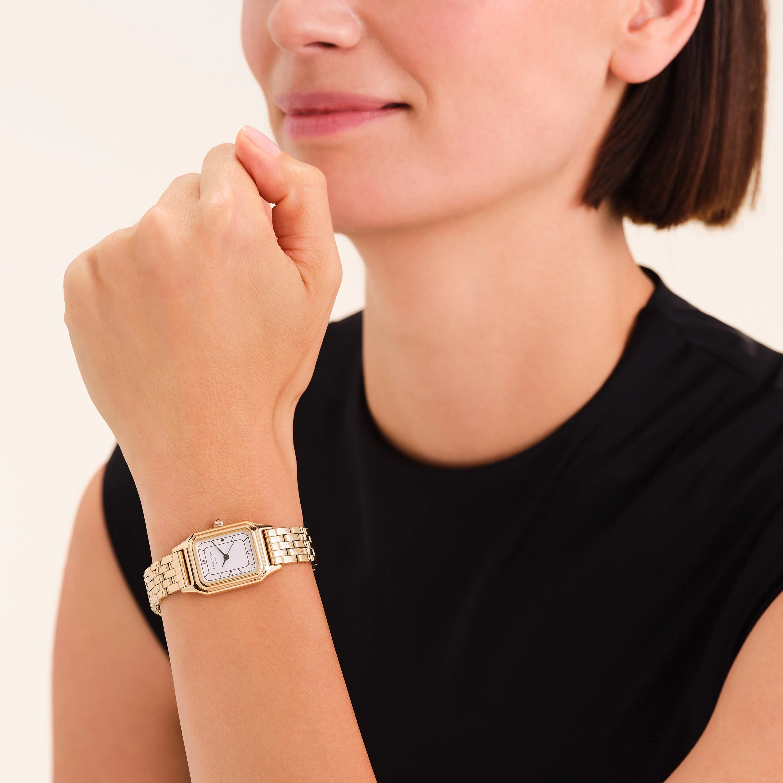 ROSEFIELD Ivy White Matte Dial 21x 26mm Gold Stainless Steel Bracelet OCWGSG-OC01 - 