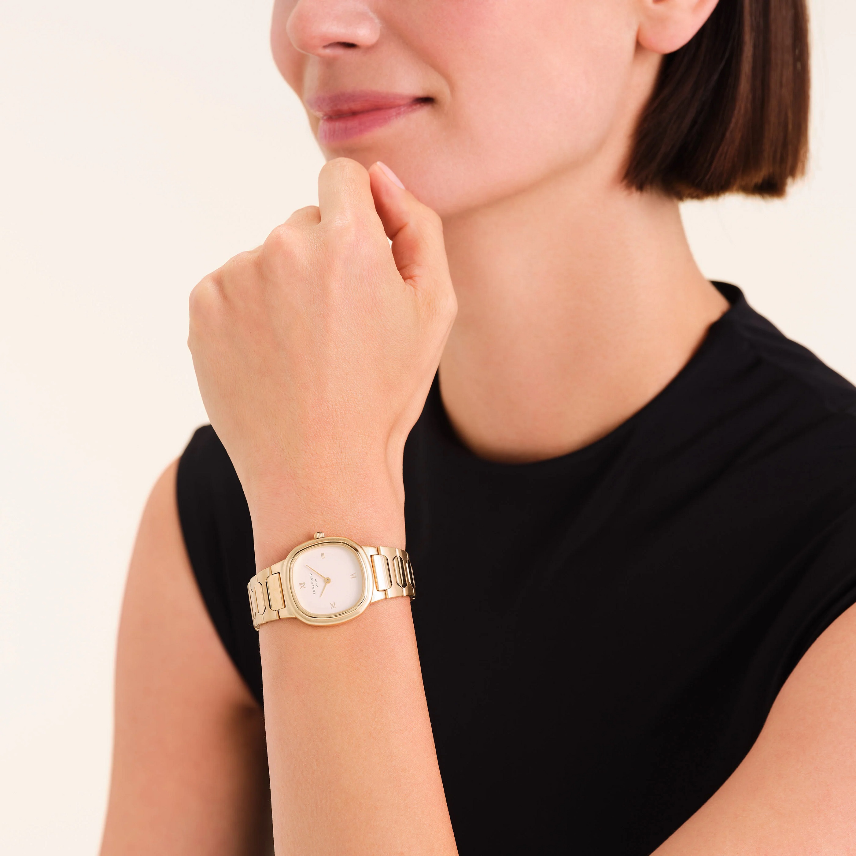 ROSEFIELD Gaia Beige Dial 30x30mm Gold-Plated Stainless Steel Bracelet ORCGSG-OR01 - 4