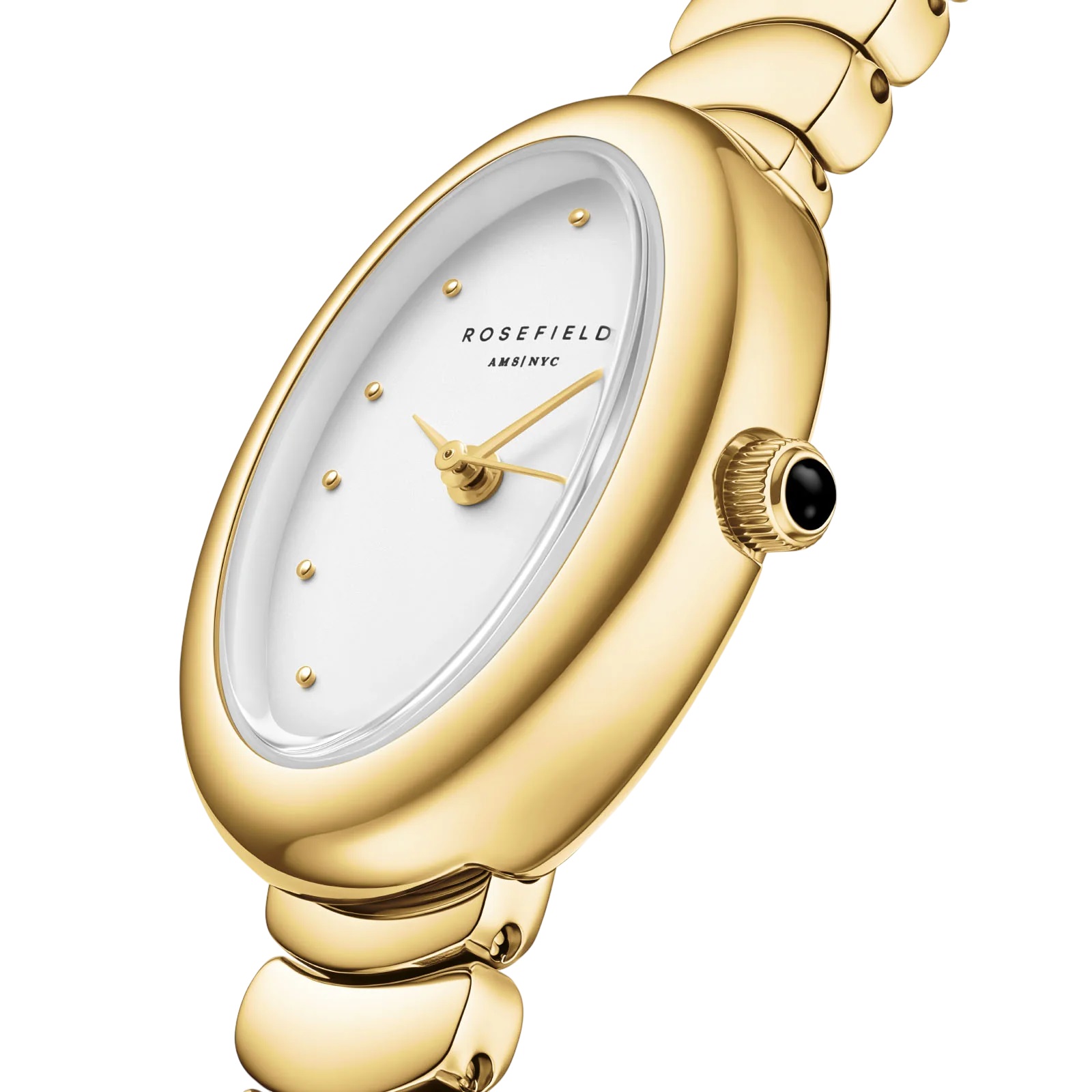ROSEFIELD Ovale White Dial 22x29mm Gold Stainless Steel Bracelet OVWGSG-OV19 - 4