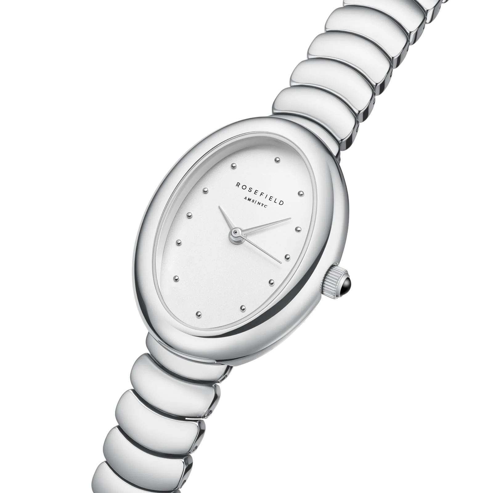 ROSEFIELD Ovale White Dial 22x29mm Stainless Steel Bracelet OVWSSS-OV20 - 4