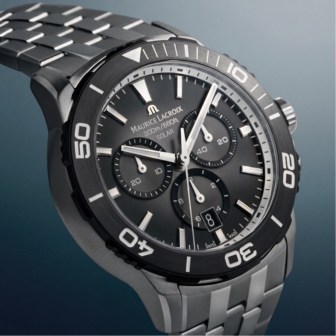 MAURICE LACROIX Pontos S Solar Chronograph Black Dial 41mm Silver Stainless Steel Bracelet PT1038-SSL22-330-1 - 3