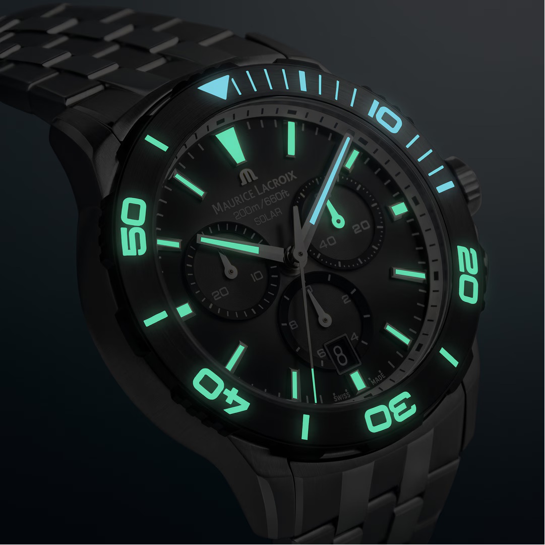 MAURICE LACROIX Pontos S Solar Chronograph Black Dial 41mm Silver Stainless Steel Bracelet PT1038-SSL22-330-1 - 4
