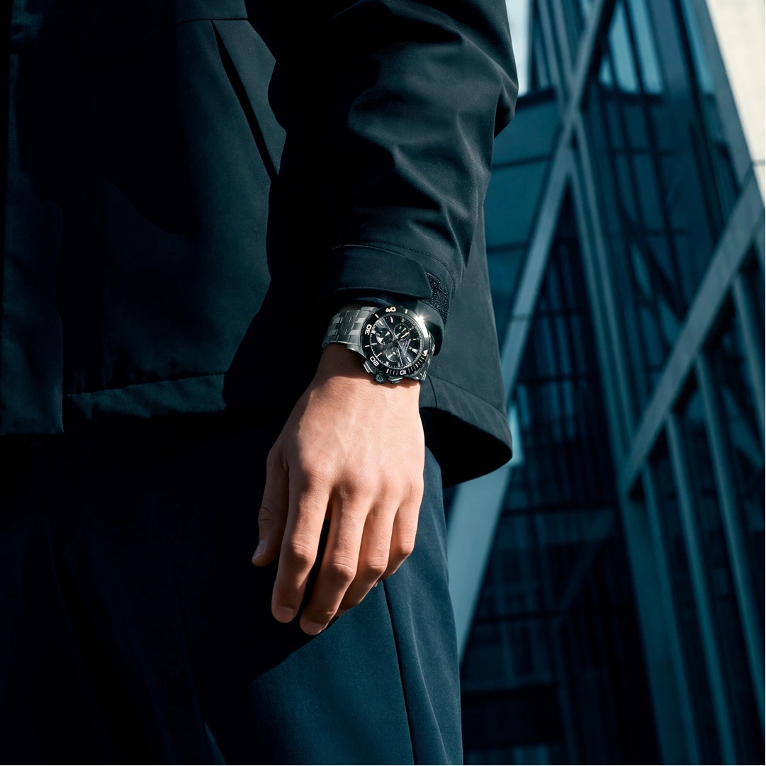 MAURICE LACROIX Pontos S Solar Chronograph Black Dial 41mm Silver Stainless Steel Bracelet PT1038-SSL22-330-1 - 6