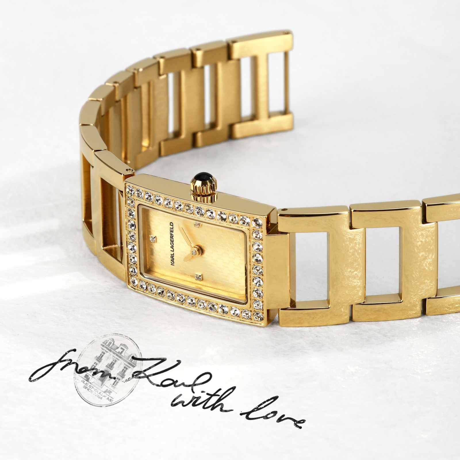 KARL LAGERFELD Paris Gold Dial 21x36mm Gold-Plated Stainless Steel R0553103502 - 5
