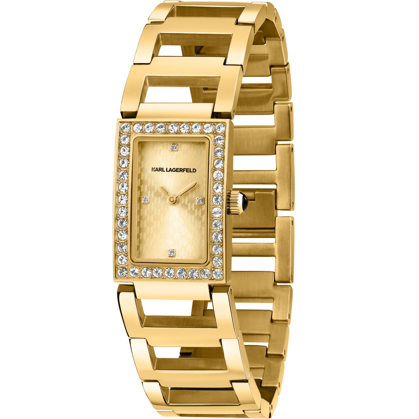 KARL LAGERFELD Paris Gold Dial 21x36mm Gold-Plated Stainless Steel R0553103502 - 
