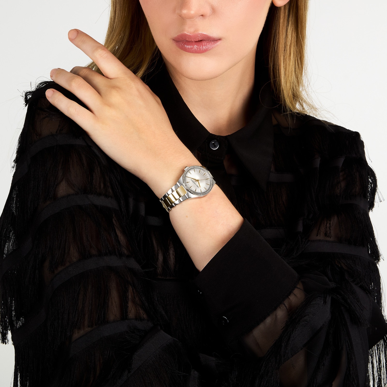 KARL LAGERFELD Hamburg White Dial 30mm Two-Tone Gold-Plated Stainless Steel R0553105505 - 