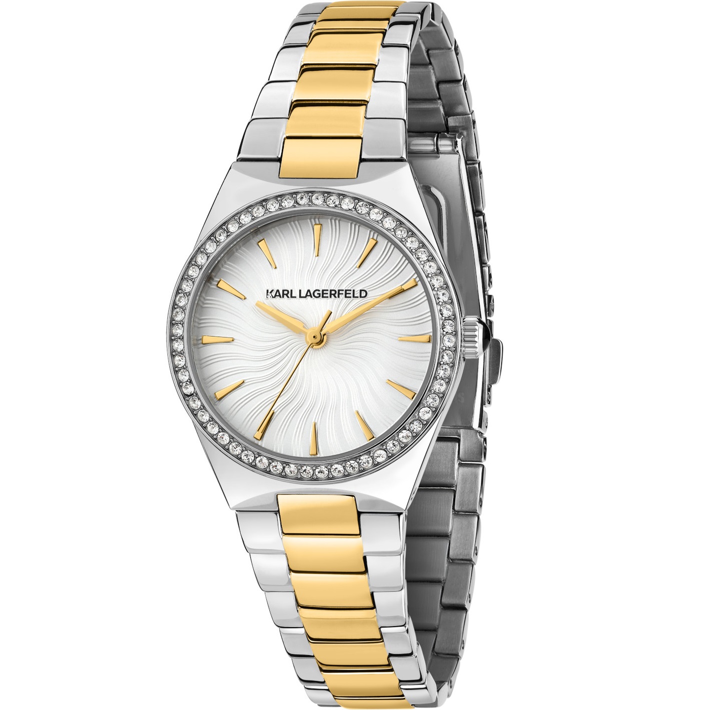 KARL LAGERFELD Hamburg White Dial 30mm Two-Tone Gold-Plated Stainless Steel R0553105505 - 
