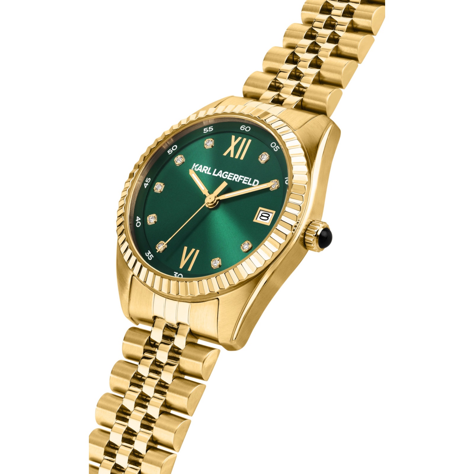 KARL LAGERFELD Timeless Code Green Dial 32mm Gold Stainless Steel Bracelet R0553108502 - 5