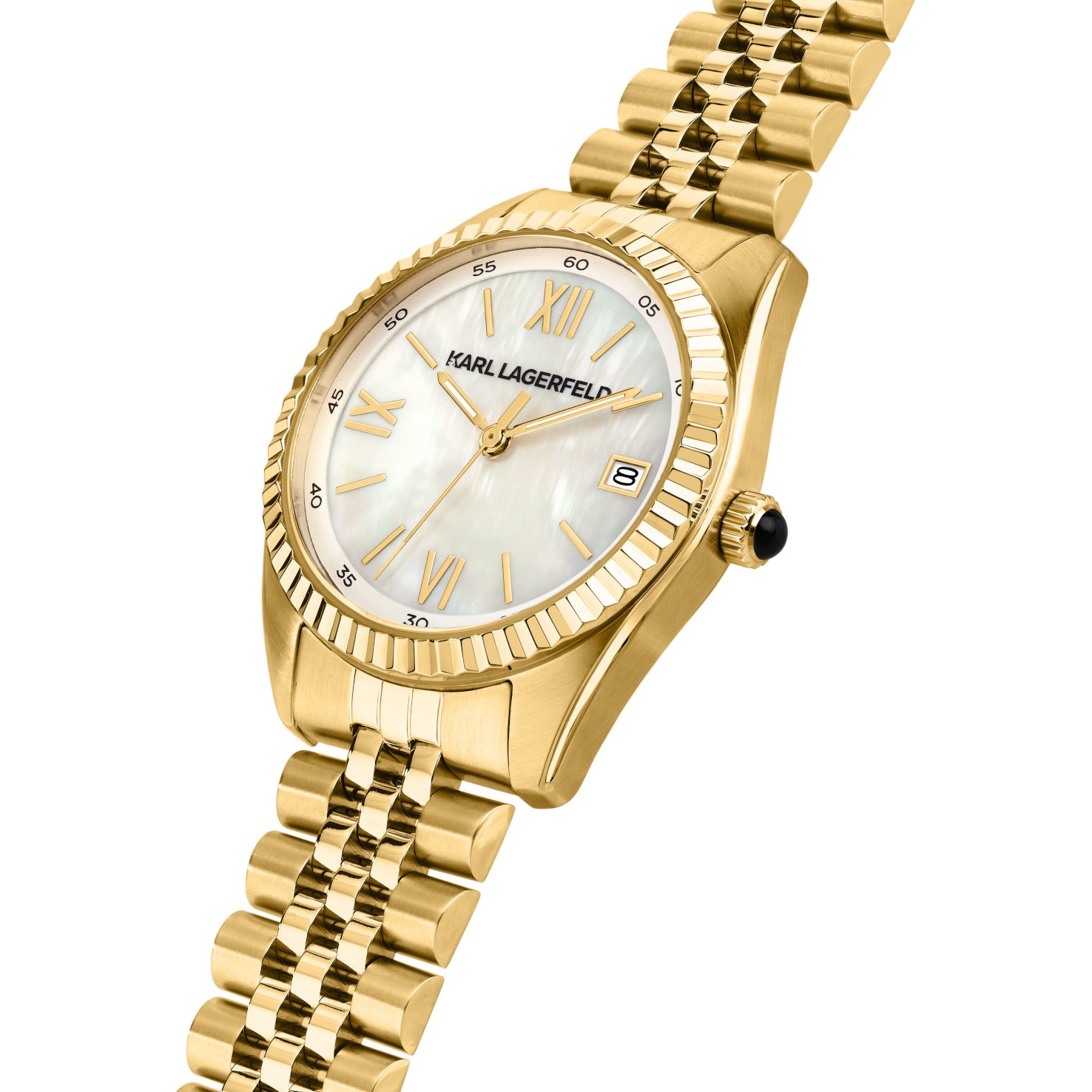 KARL LAGERFELD Timeless Code White Pearl Dial 32mm Gold Stainless Steel Bracelet R0553108505 - 5