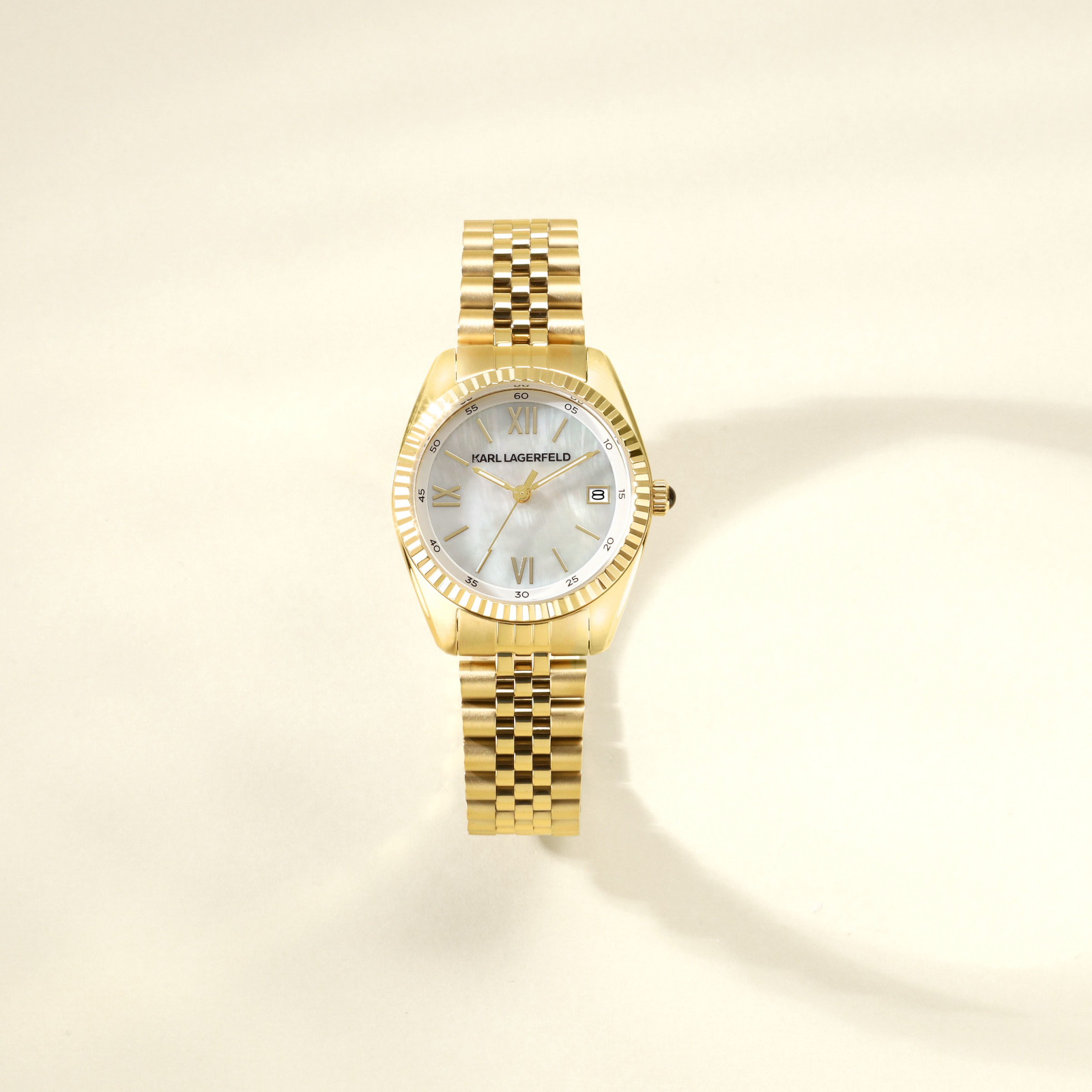 KARL LAGERFELD Timeless Code White Pearl Dial 32mm Gold Stainless Steel Bracelet R0553108505 - 6