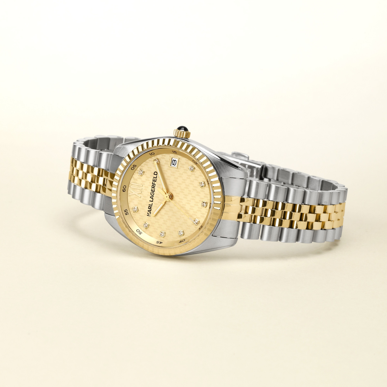KARL LAGERFELD Timeless Code Gold Dial with Crystals 32mm Two-Tone Gold Stainless Steel Bracelet R0553108506 - 5
