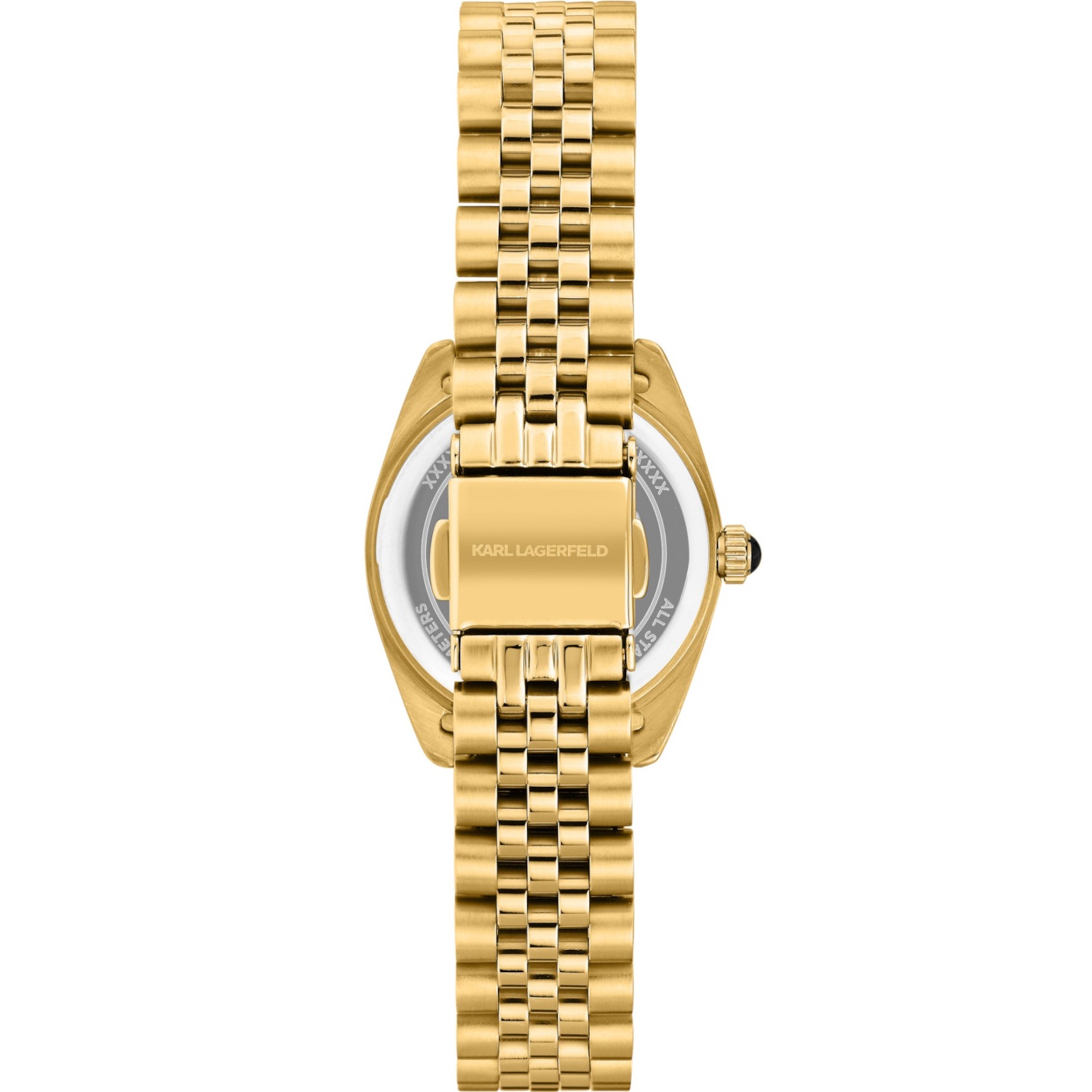 KARL LAGERFELD Timeless Code Mini Black Dial with Crystals 28mm Gold Stainless Steel Bracelet R0553109502 - 4